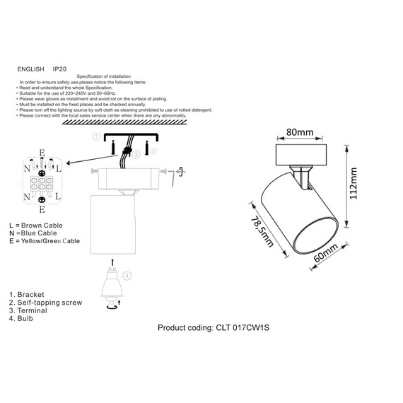 Спот Crystal Lux CLT 017CW1S BL, фото , изображение 2